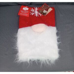 Holiday Time Giant Gnome Tree Topper New 33 In White Faux Fur Beard Snowflake